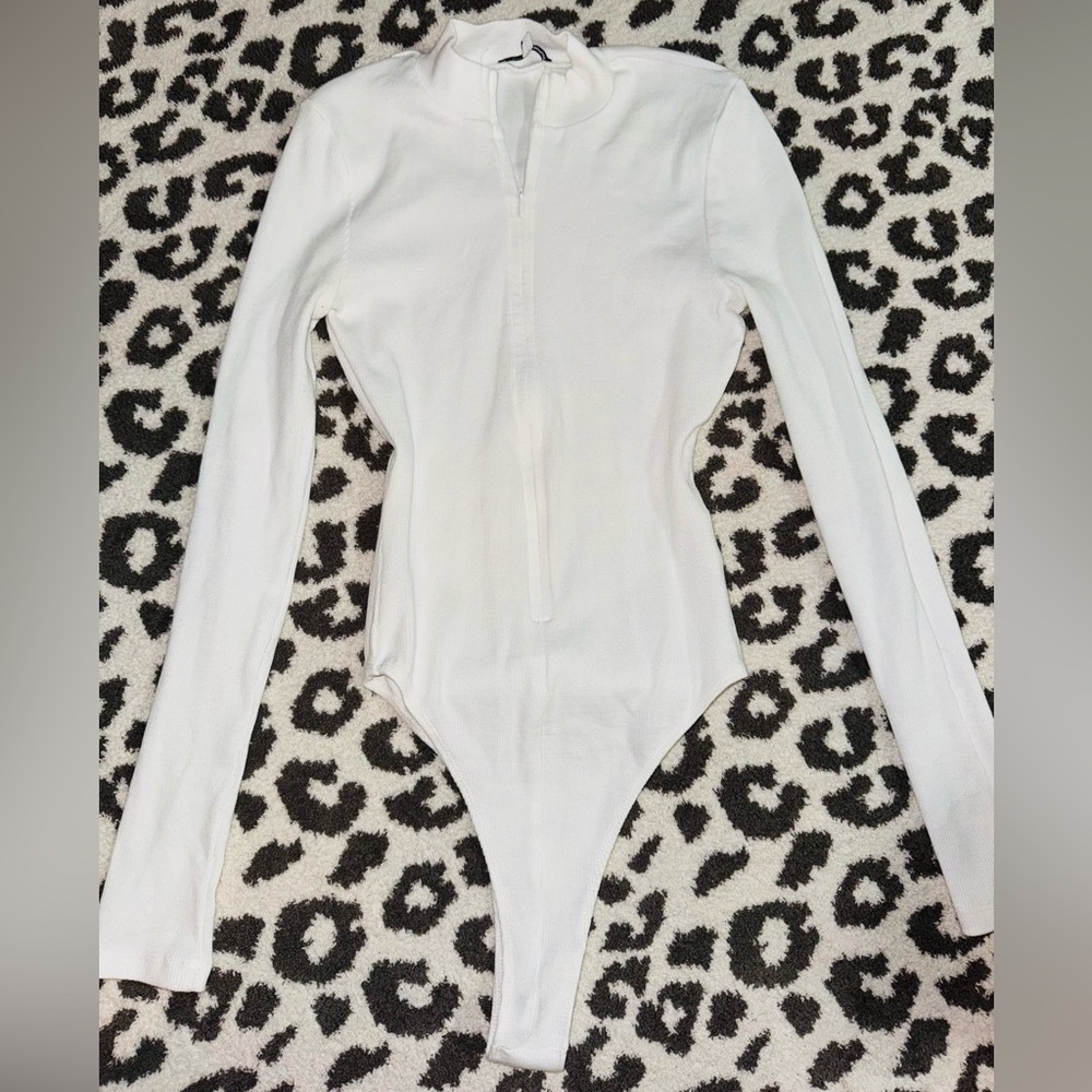 Fashion Nova White Bodysuit Top
